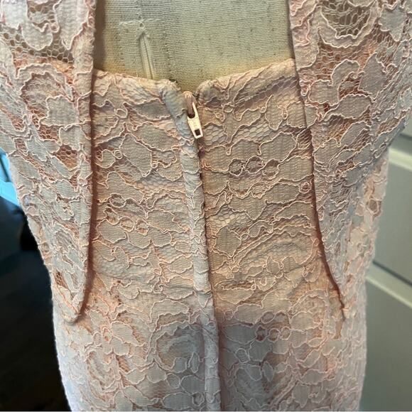 NWT David's Bridal Short Popover Lace Petal Pink Bridesmaid Dress Sz 4 - Picture 13 of 16